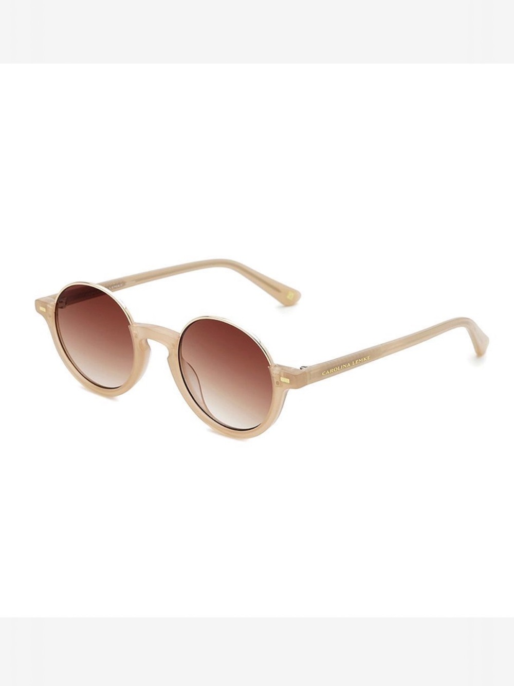 Carolina Lemke Beige Round Women's Sunglasses